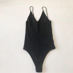 Free People Black Knit Bodysuit